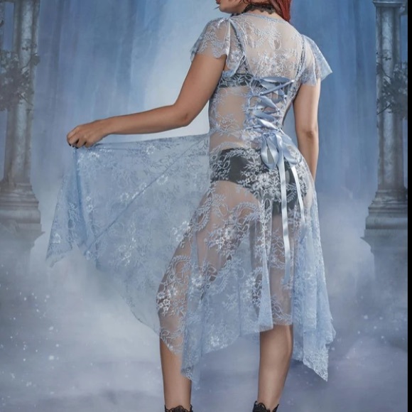 NWT Ethereal Dolls Kill Widow Blue Floral Lace Dress - Picture 10 of 10